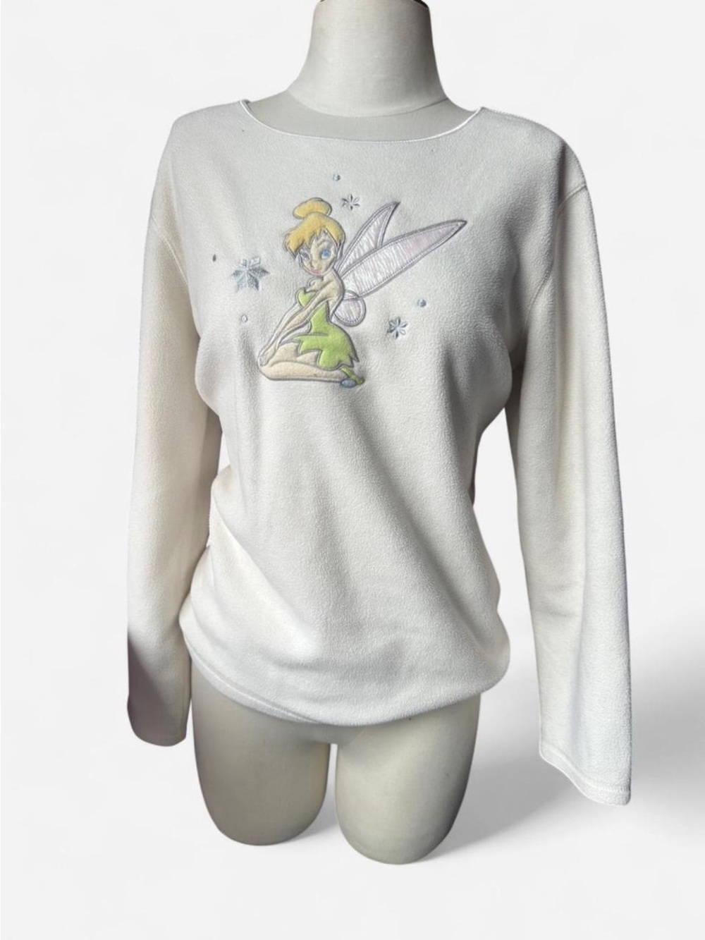 Vintage Off White Tinker Bell Embroidered Pullover
